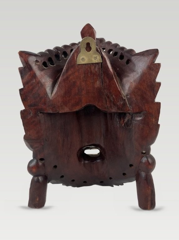 Chinese Rosewood Figural Mask - 4