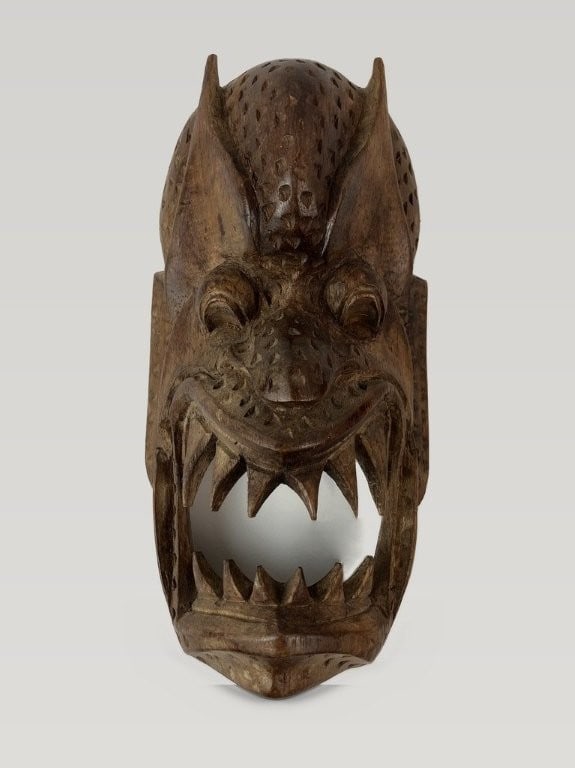 Pair of Hand-Carved Filipino Dragon Masks - 2