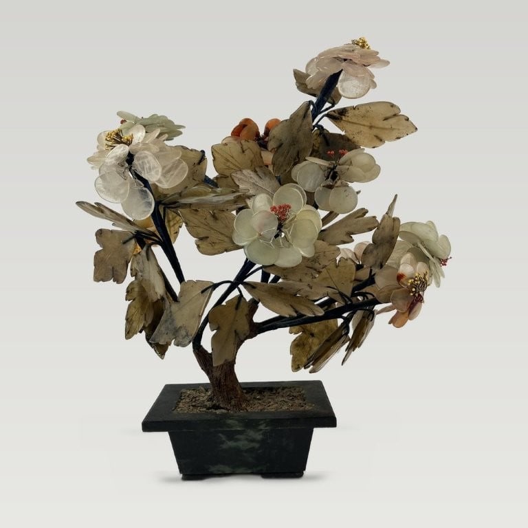 Chinese Jade Stone Bonsai Tree - 2