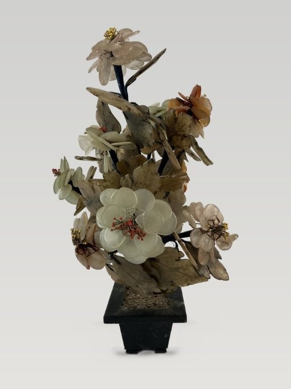 Chinese Jade Stone Bonsai Tree - 3