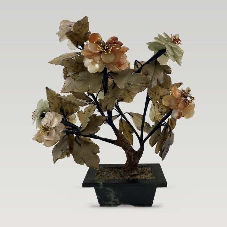 Chinese Jade Stone Bonsai Tree - 4