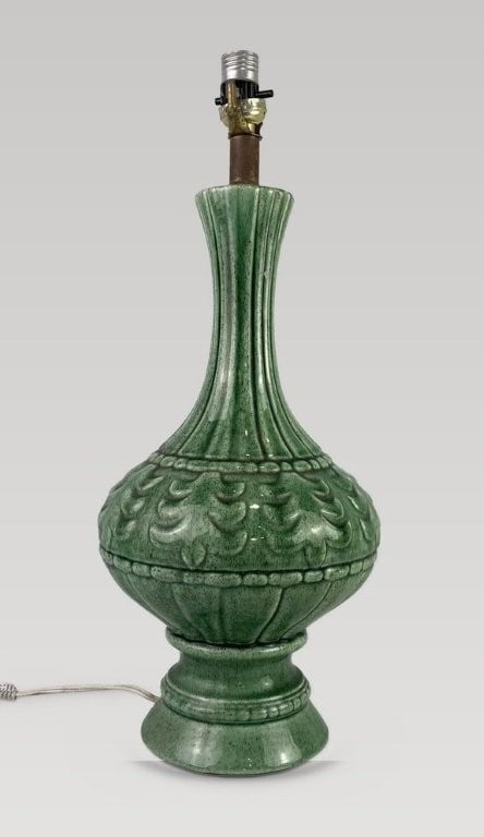 Mid-Century Modern Majolica-Style Lamp - 5