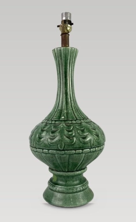 Mid-Century Modern Majolica-Style Lamp - 7