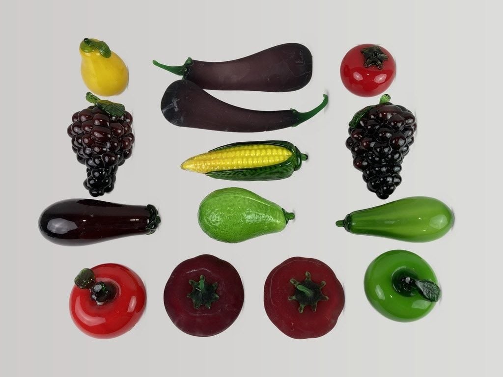 Art Glass Fruit and Vegetable Lot - 2