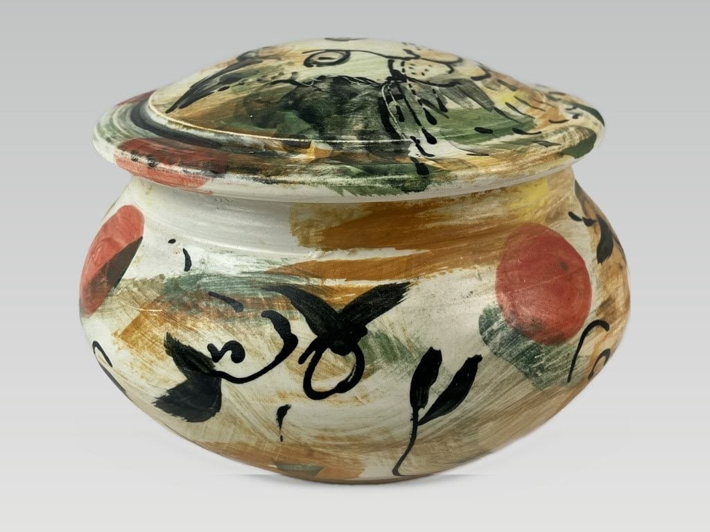 Studio Pottery Cat Covered Dish - 5