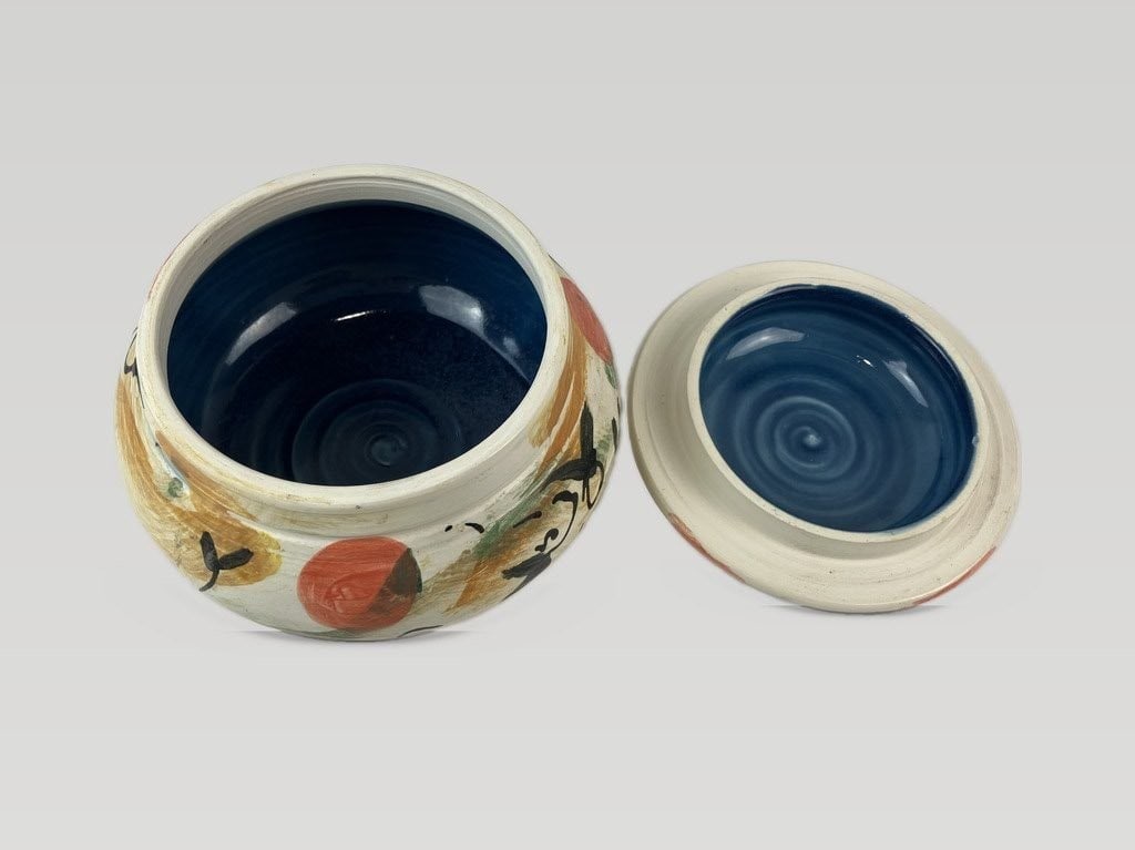 Studio Pottery Cat Covered Dish - 6