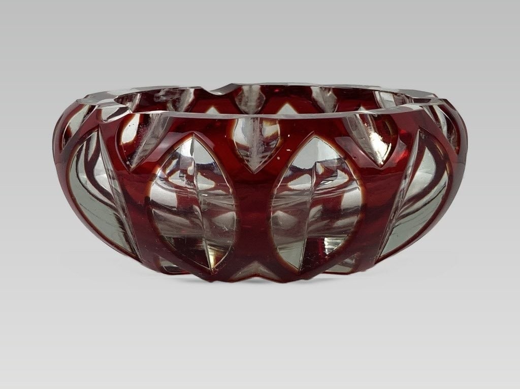Bohemian Red Art Glass Ashtray (1 of 7)