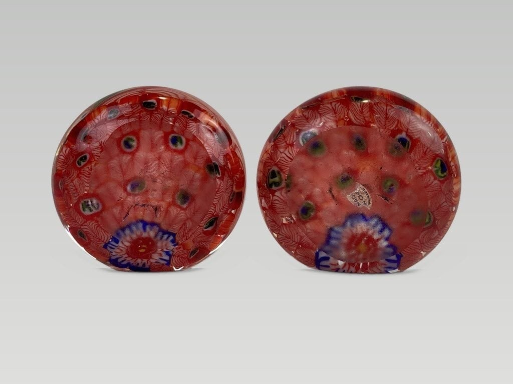 Peacock Art Glass Paperweights - 3