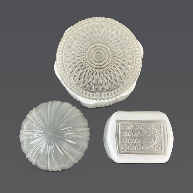 Three Glass Lamp Shades - 2