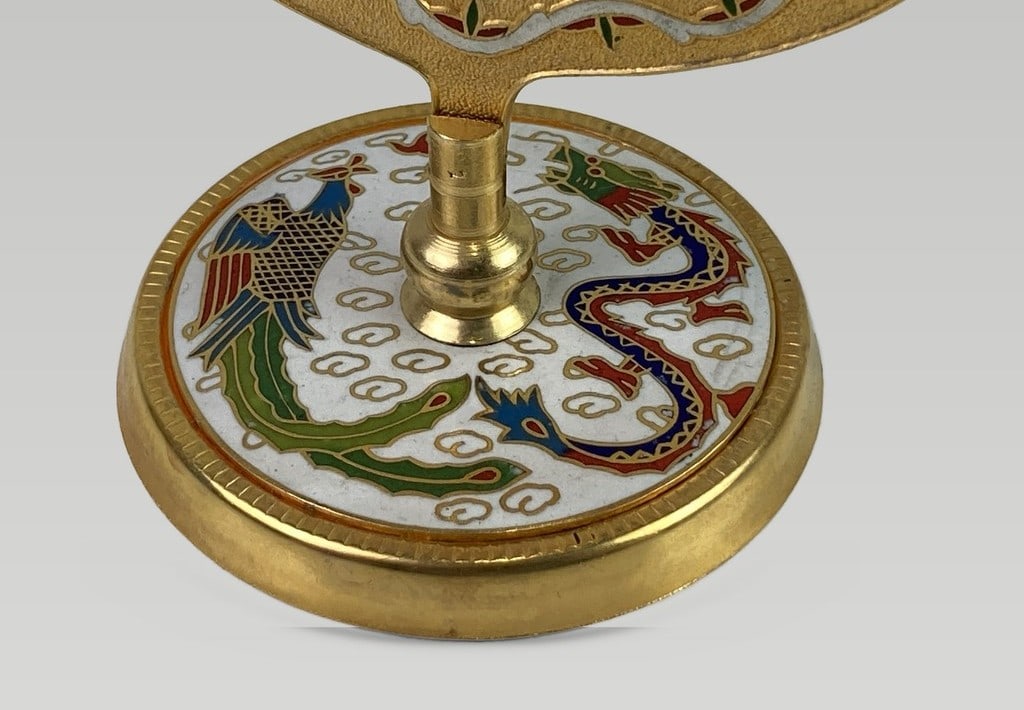 Japanese Cat Cloisonne Table Screen - 7