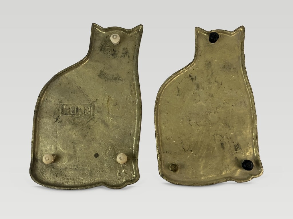 Pair of Mid-Century Brass Cat Trivets - 4