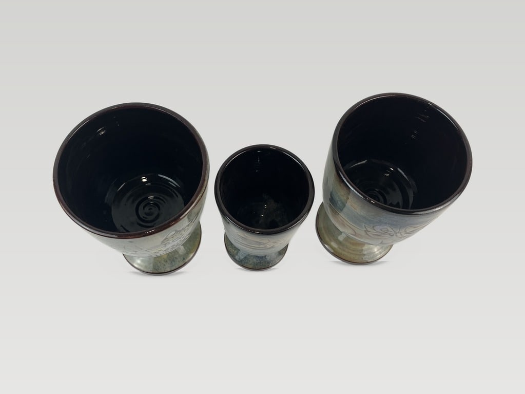 Joyce Morgan Chelsea Pottery Cat Goblets - 8