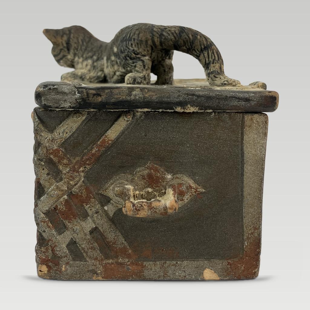 Austrian Glazed Terracotta Cat Box - 4