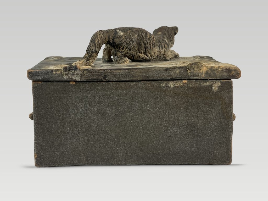 Austrian Glazed Terracotta Cat Box - 5