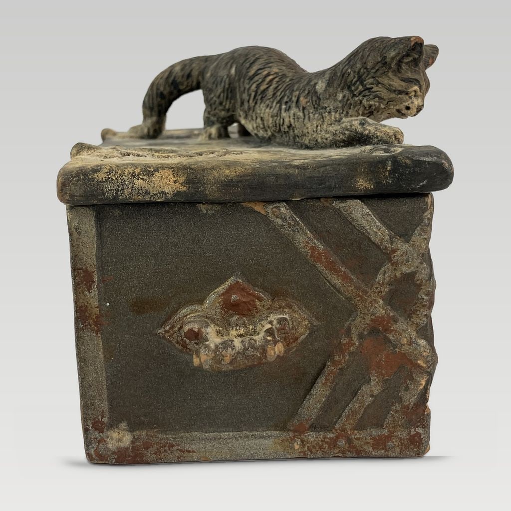 Austrian Glazed Terracotta Cat Box - 6
