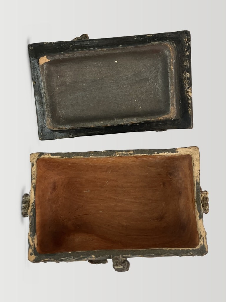 Austrian Glazed Terracotta Cat Box - 7