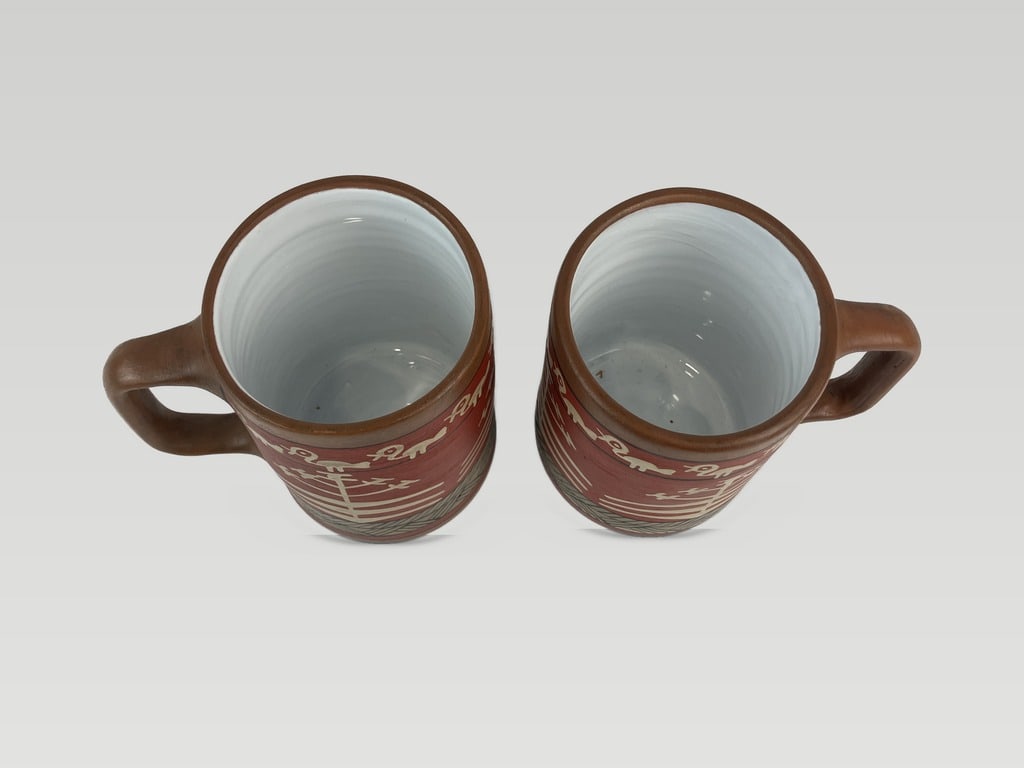 Peruvian Decorated Earthenware Mugs - 7