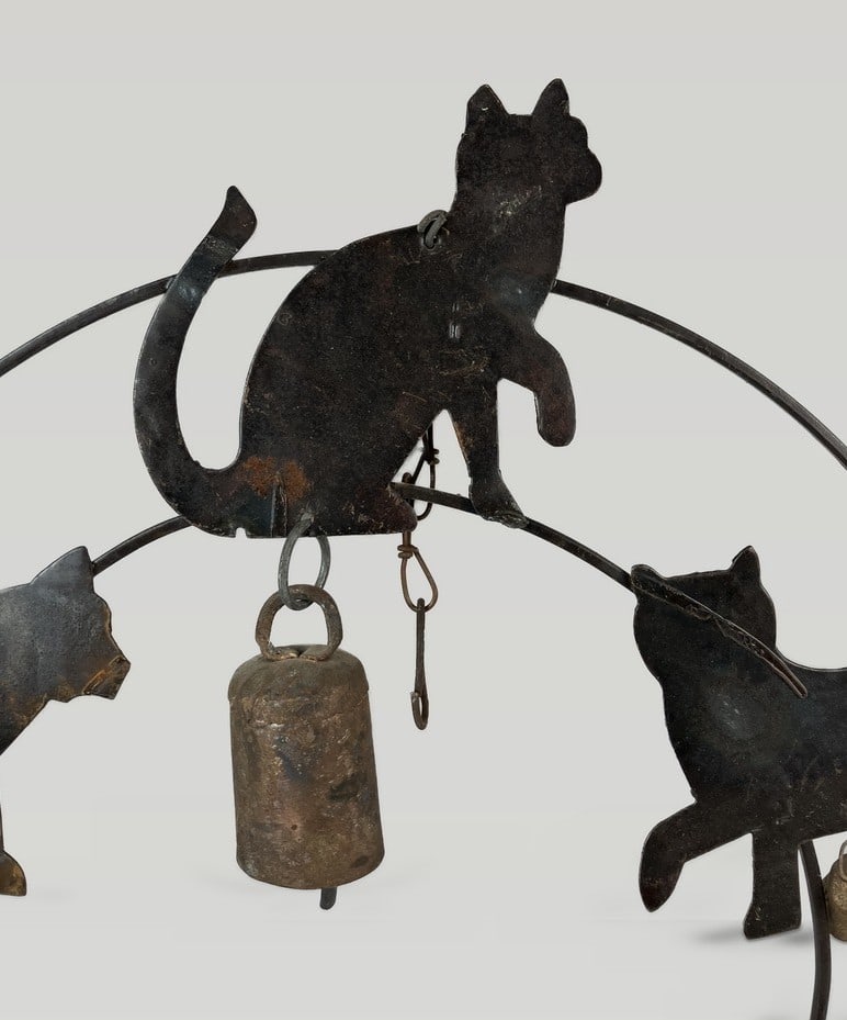 Mixed Metal Cat Wind Chime - 2