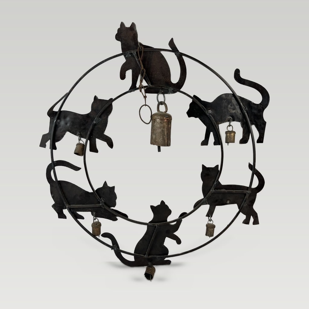 Mixed Metal Cat Wind Chime - 4