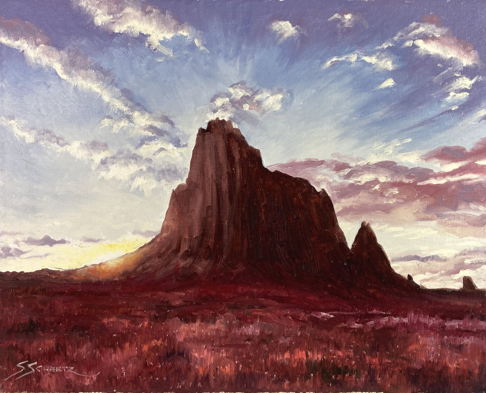 Mid-Century Modern, Western Landscape, Oil Painting - 2