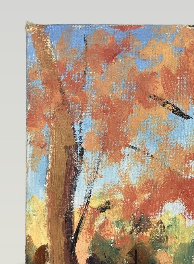 Mid-Century Modern, Autumn Country Landscape, Oil Painting - 5