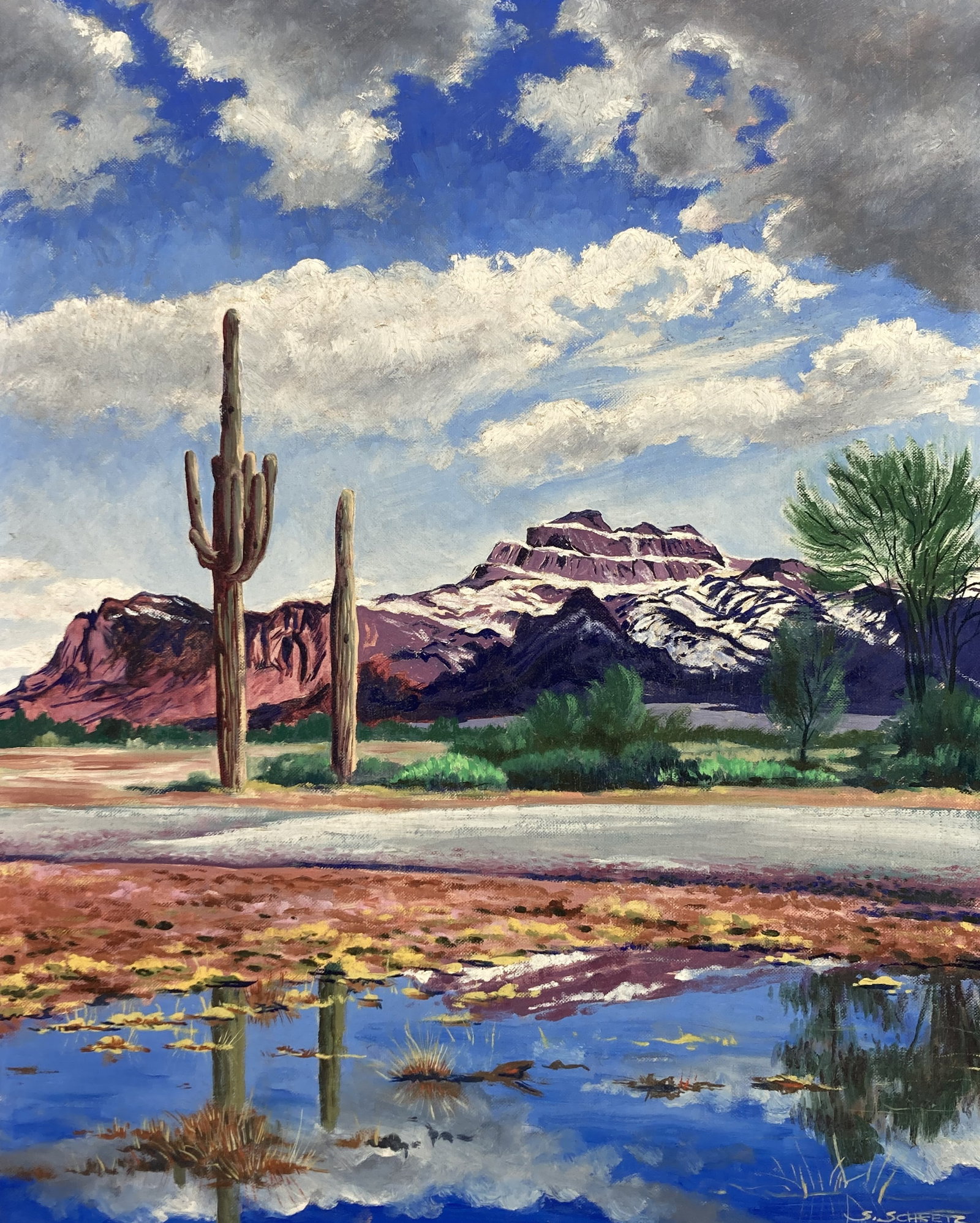 Mid-Century Modern, Western Landscape, Oil Painting - 2