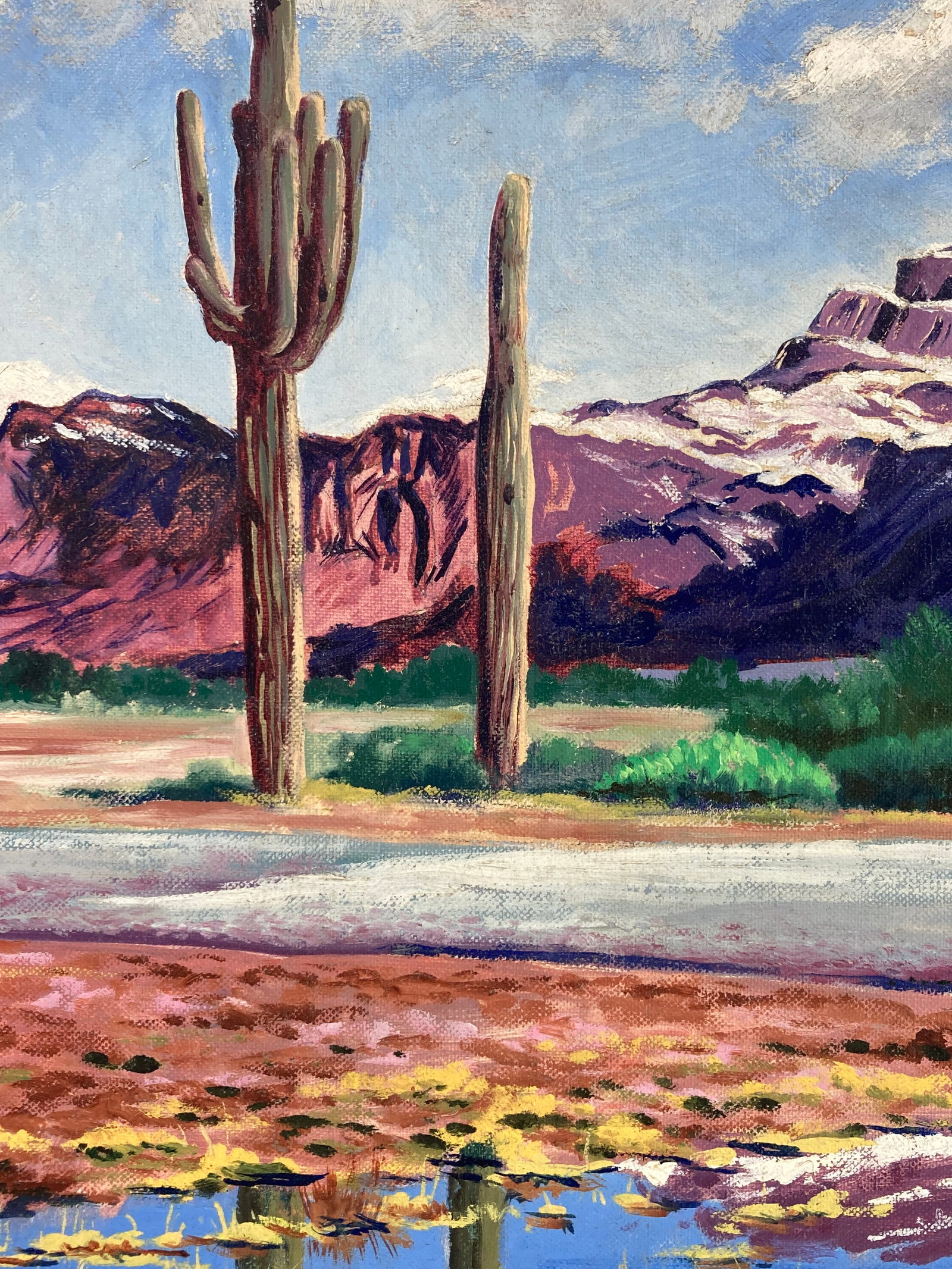 Mid-Century Modern, Western Landscape, Oil Painting - 3