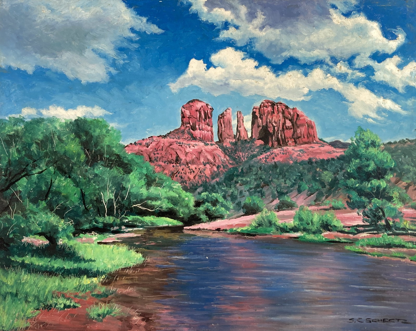 Mid-Century Modern, Western Landscape, Oil Painting - 2