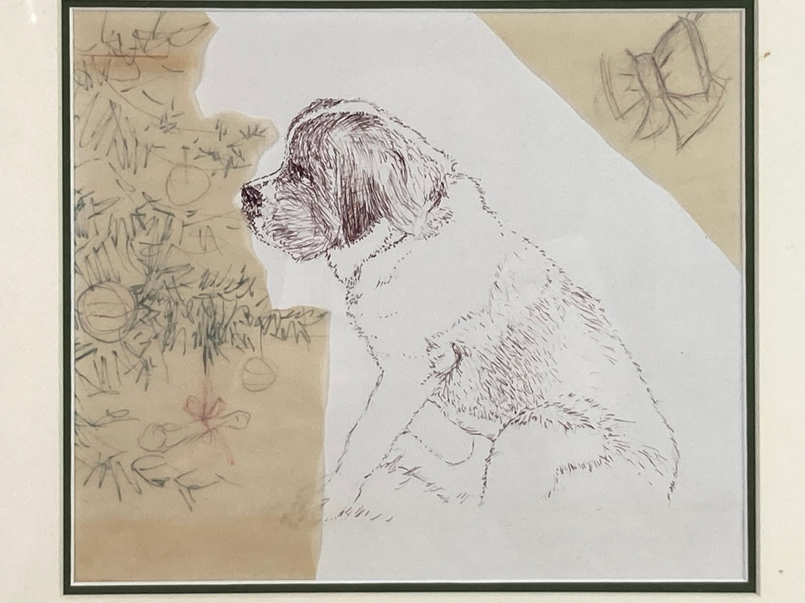 St. Bernard, Pen and Ink Drawing - 2