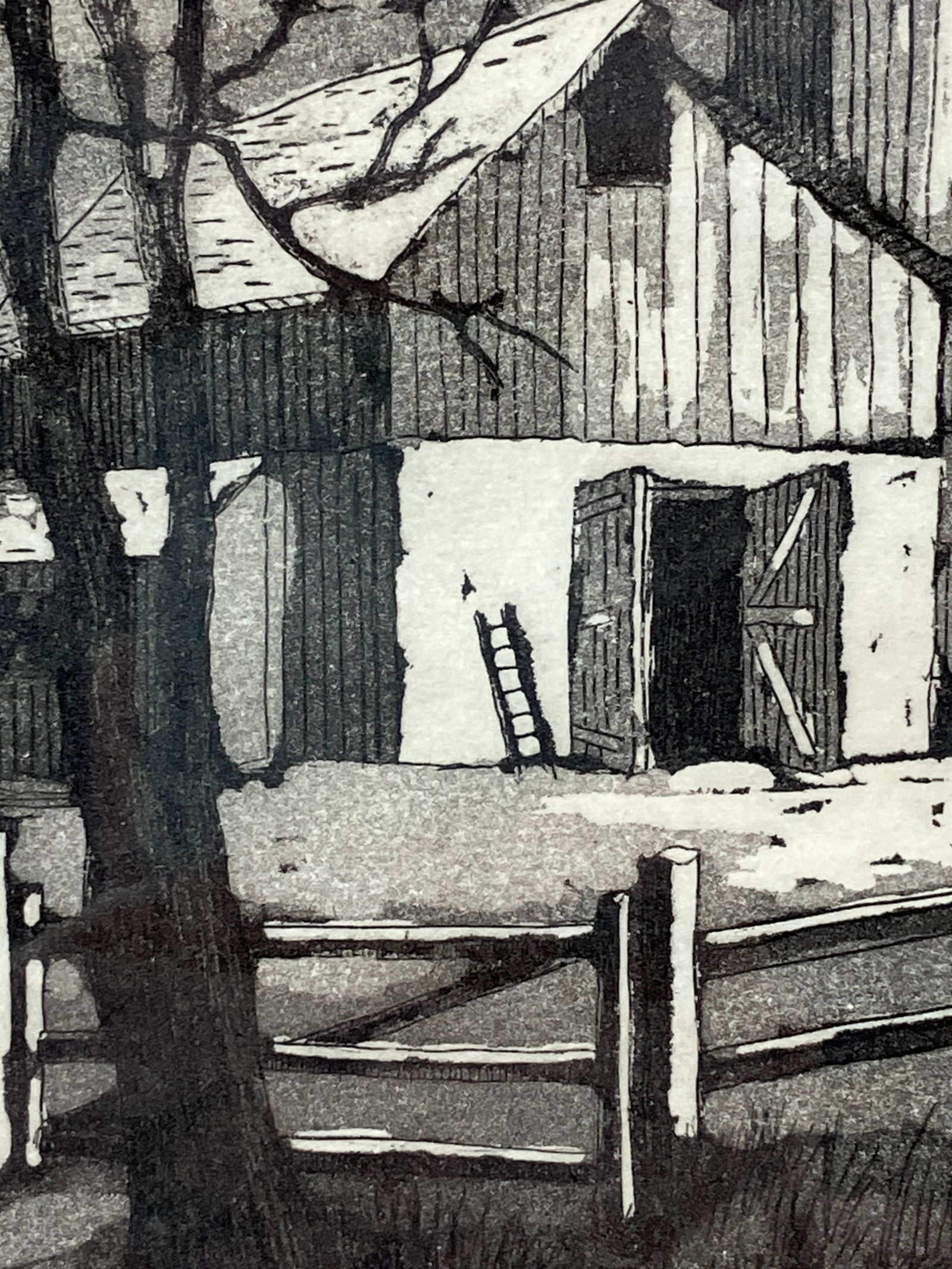 Country Landscape Etching with Aquatint - 2