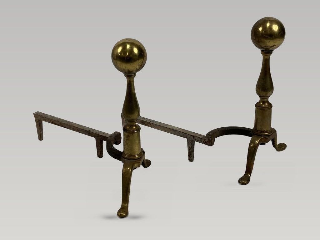 Pair of Brass Andirons - 2
