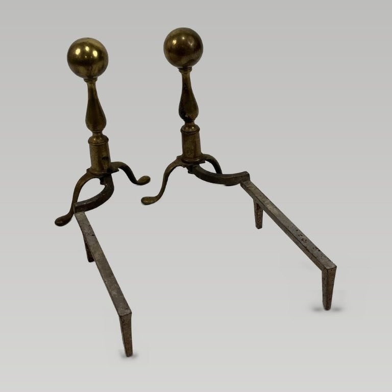 Pair of Brass Andirons - 3