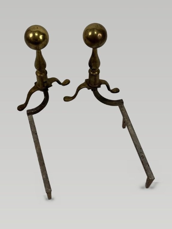Pair of Brass Andirons - 4