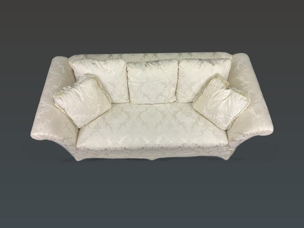 TRS Furniture White Damask Sofa - 2