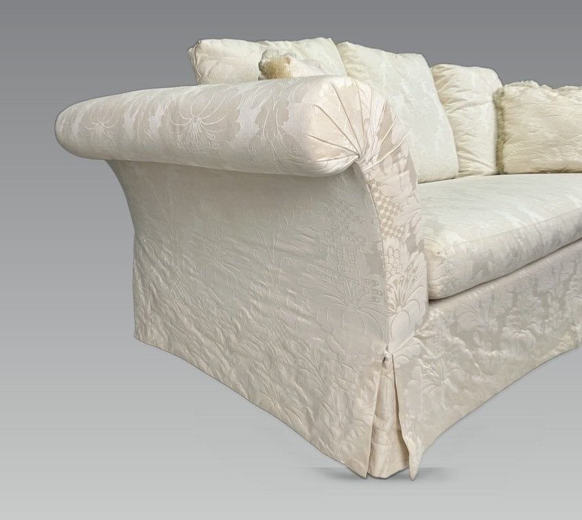 TRS Furniture White Damask Sofa - 4