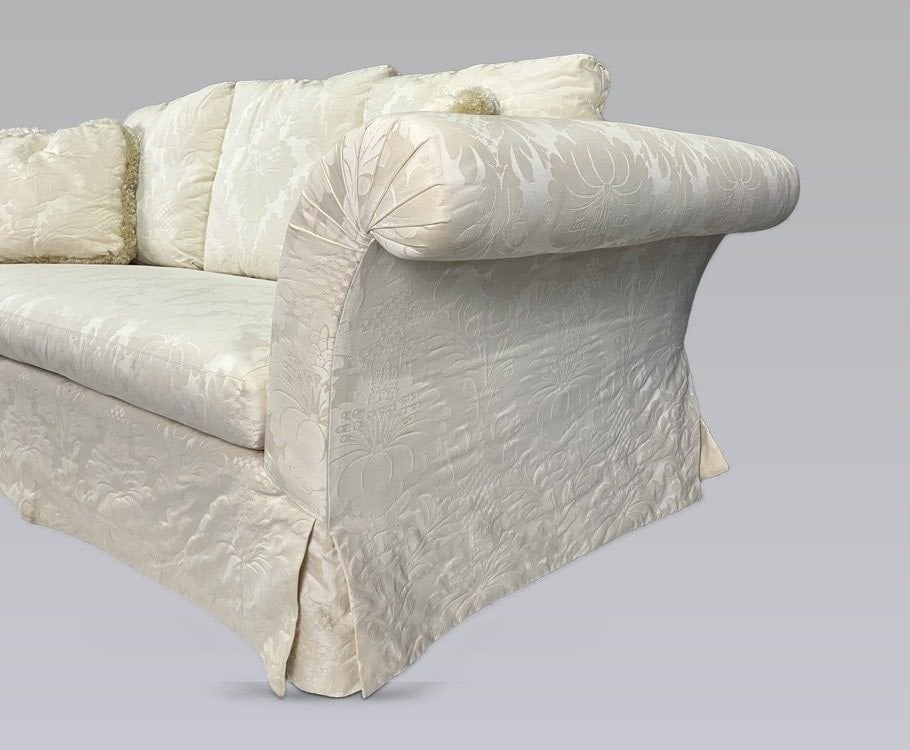 TRS Furniture White Damask Sofa - 5