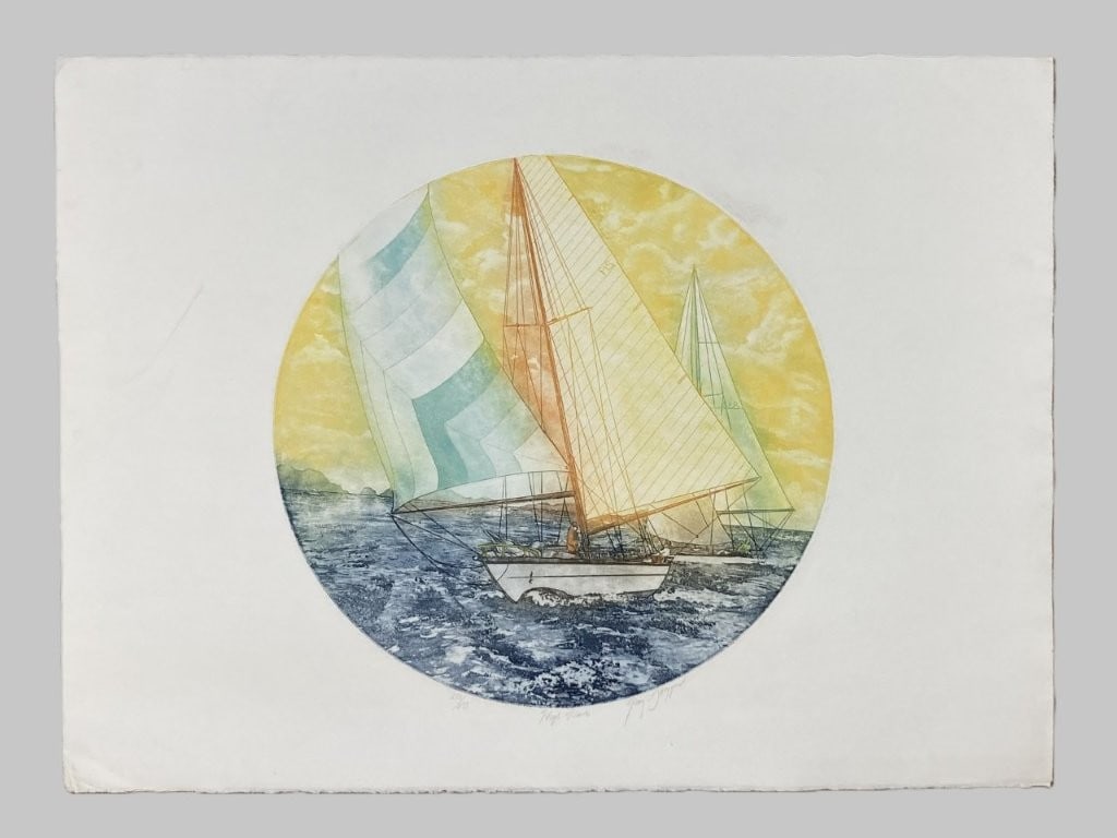Set of Sailboat, Limited Edition, Linocut Prints - 2