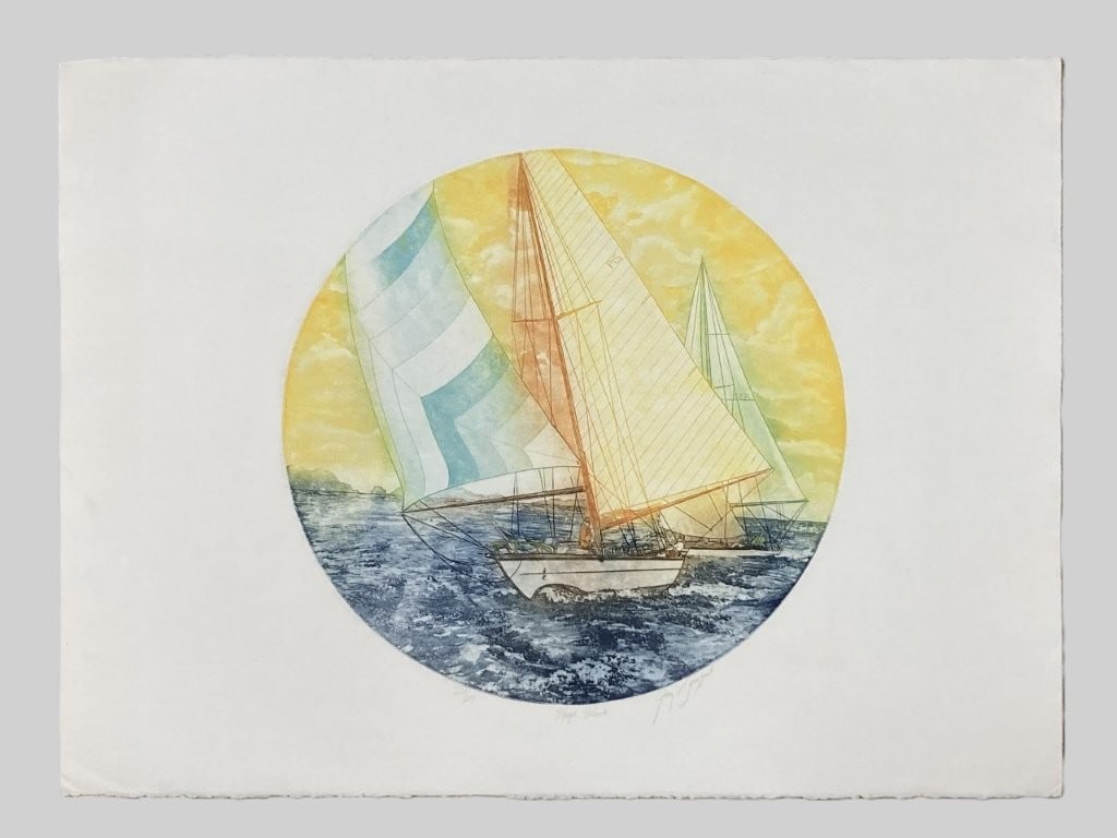 Set of Sailboat, Limited Edition, Linocut Prints - 7