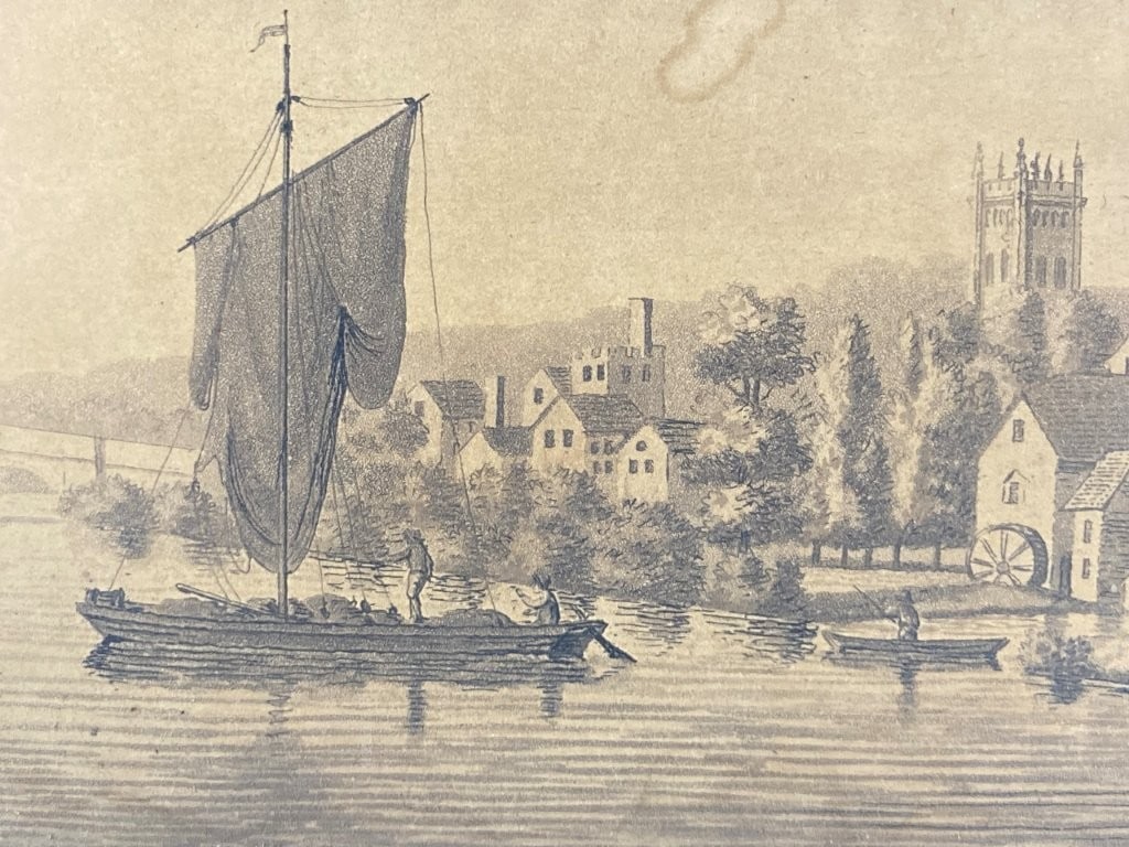 19th-Century Tramp Art Frame and Ship Lithograph - 2