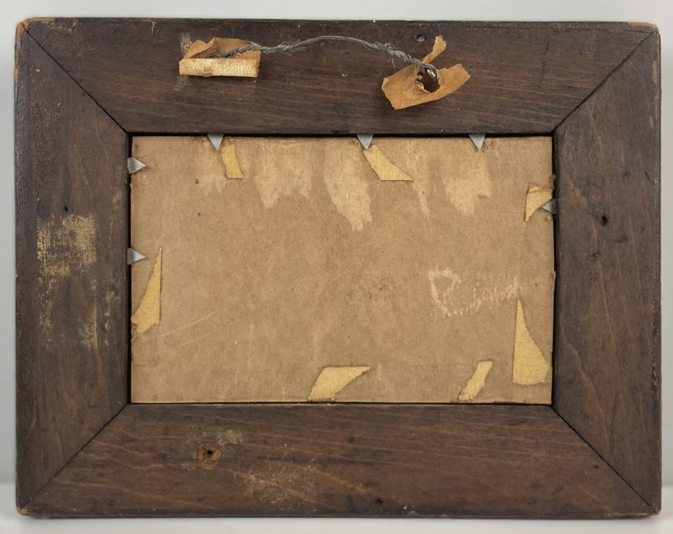19th-Century Tramp Art Frame and Ship Lithograph - 5