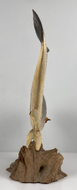 Folk Art Brown Trout Wood Sculpture - 4