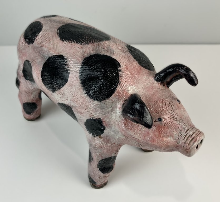 Folk Art Pottery Pig - 2