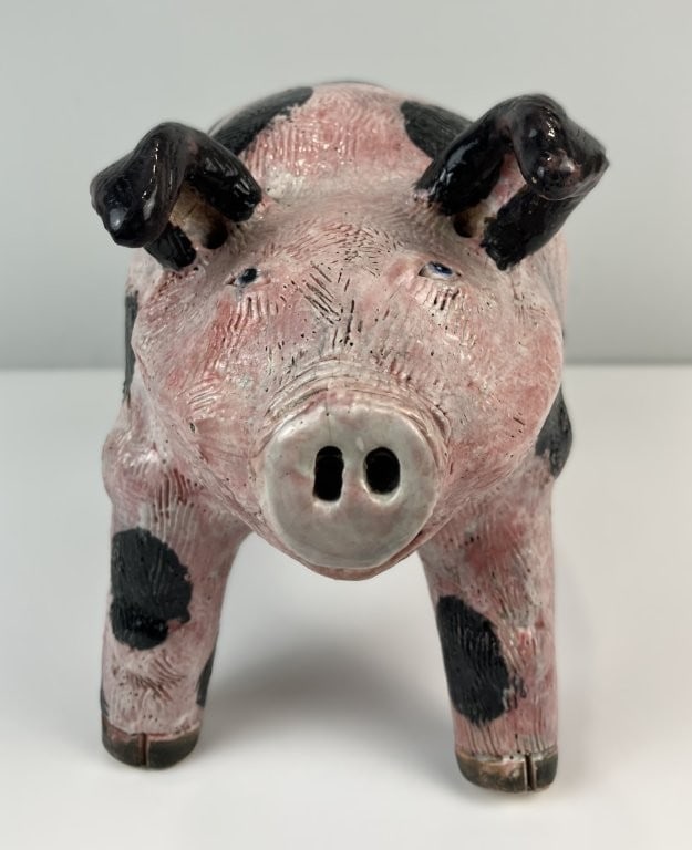 Folk Art Pottery Pig - 3