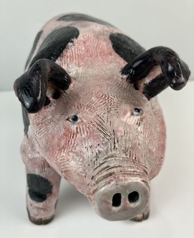 Folk Art Pottery Pig - 4