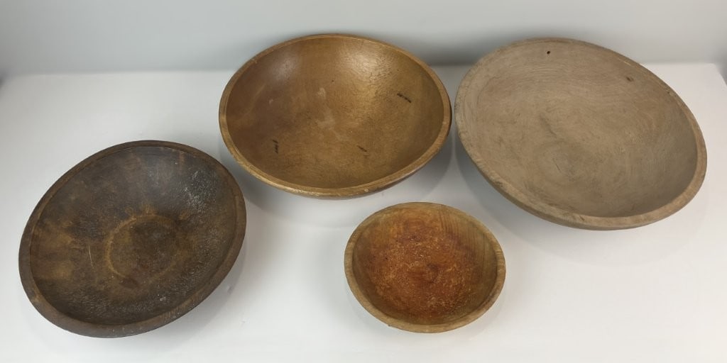 Four Country Dough Bowls - 2