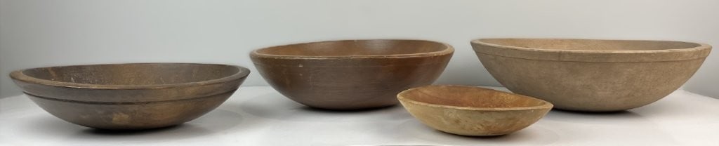 Four Country Dough Bowls - 6