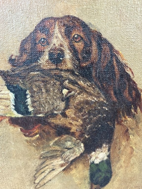 19th-Century English, Hunting Dog with Duck, Oil Painting - 2