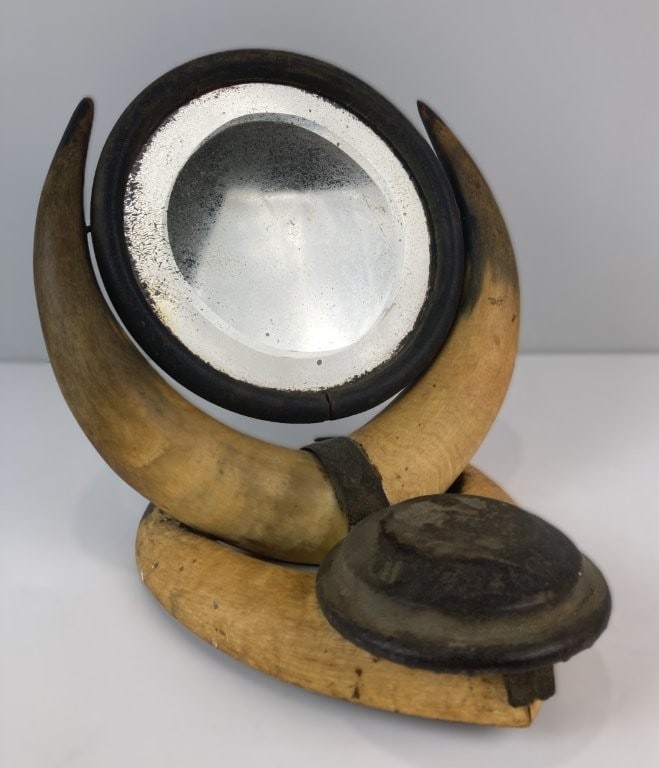 19th-Century Steer Horn Shaving Mirror (1 of 7)