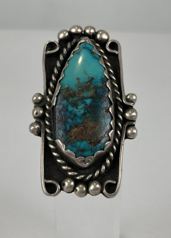 Navajo Sterling Silver Turquoise Statement Ring (1 of 4)