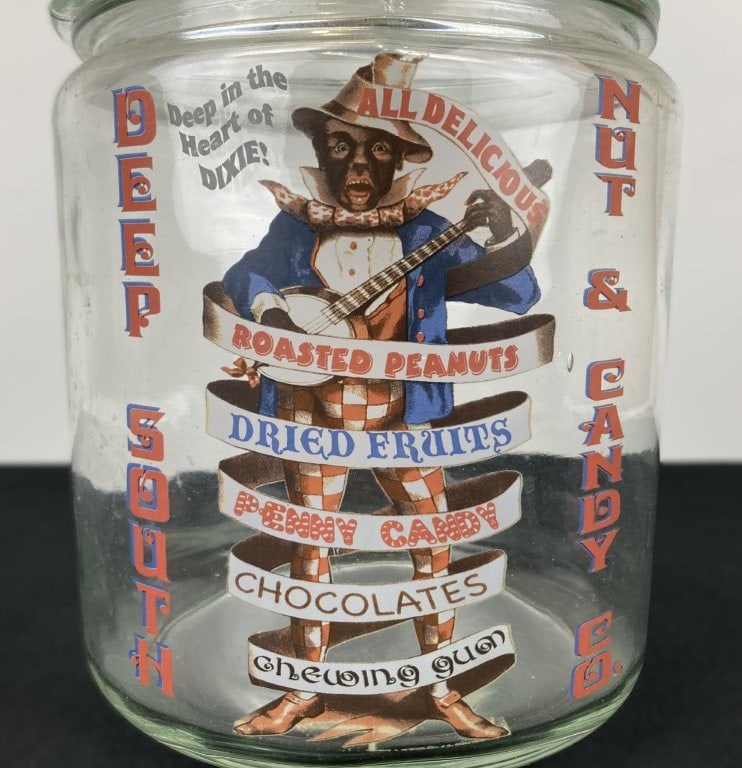 Black Americana Deep South Nut and Candy Company Glass Jar - 2
